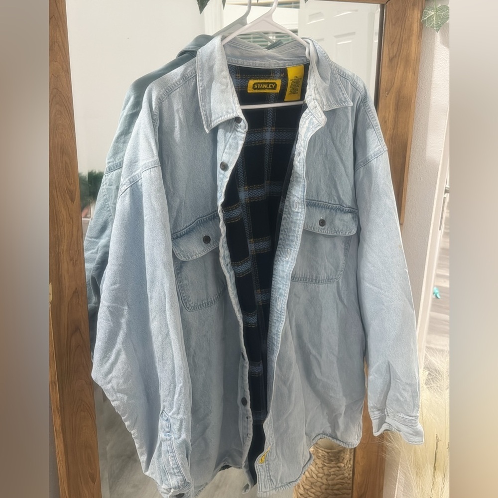 Vintage Stanley Fleece Lined Denim Shacket Men's XXL - Picture 5 of 5